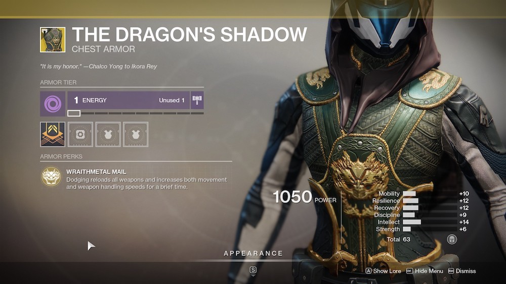 The Dargon's Shadow will make your dodges even more useful.