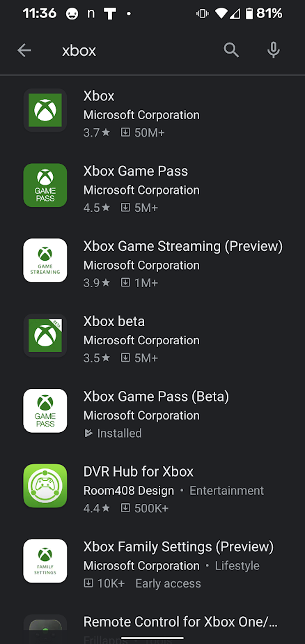 Aplicația Xbox