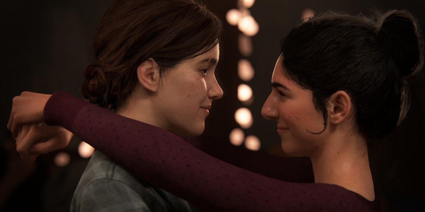Dinas ansiktsmodell reagerar på att se sig själv i The Last Of Us 2