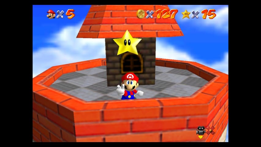 Марио на врху куле, трепери В за победу