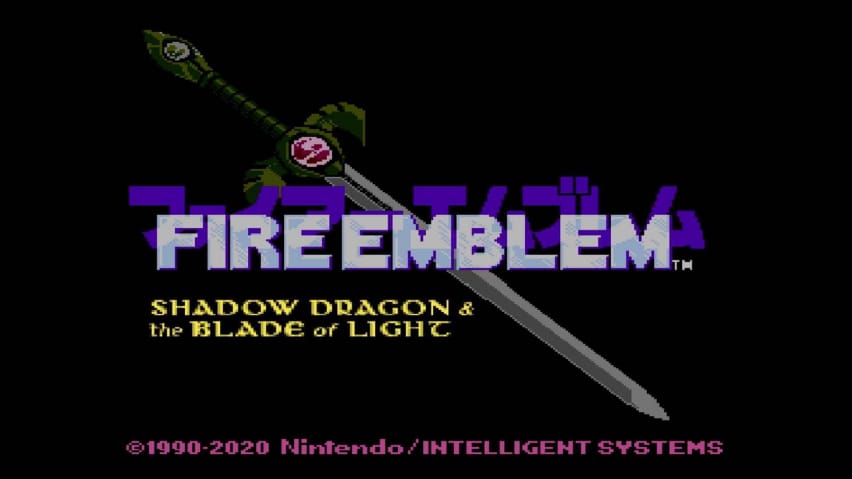 La pantalla de título de Fire Emblem: Shadow Dragon & The Blade of Light