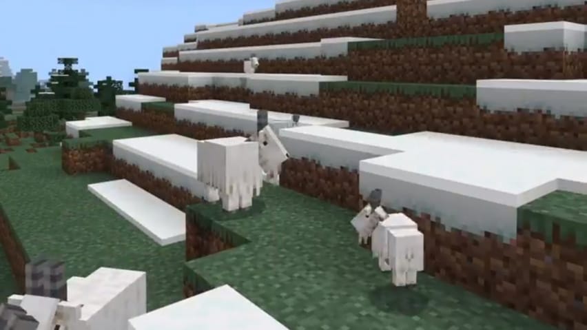 Minecraft goats Bedrock beta azal esperimentala