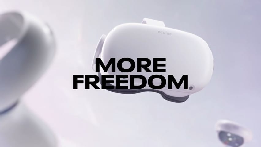 A still from the Oculus Quest 2 trailer showing the slogan 
