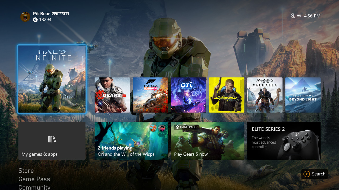 Xbox Series X Kullanıcı Arayüzü Görüntüsü