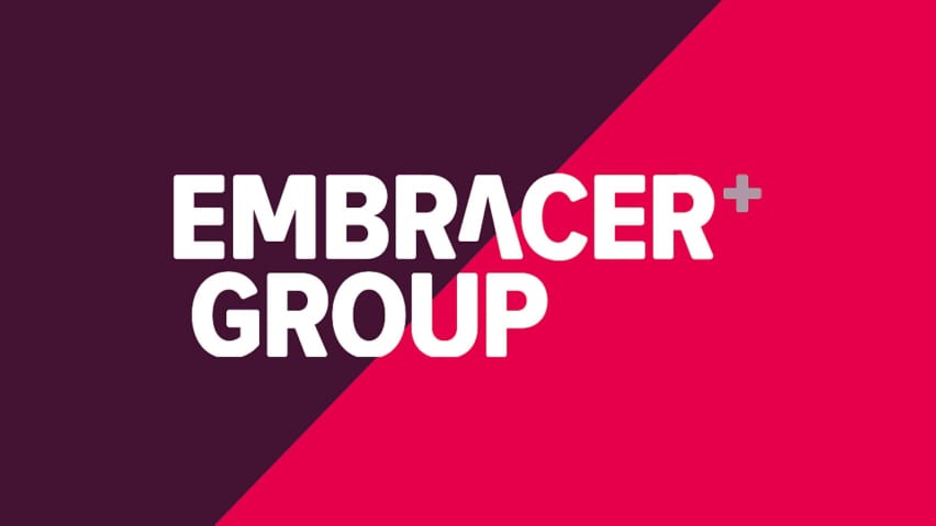 Die logo vir die Sweedse beheermaatskappy Embracer Group
