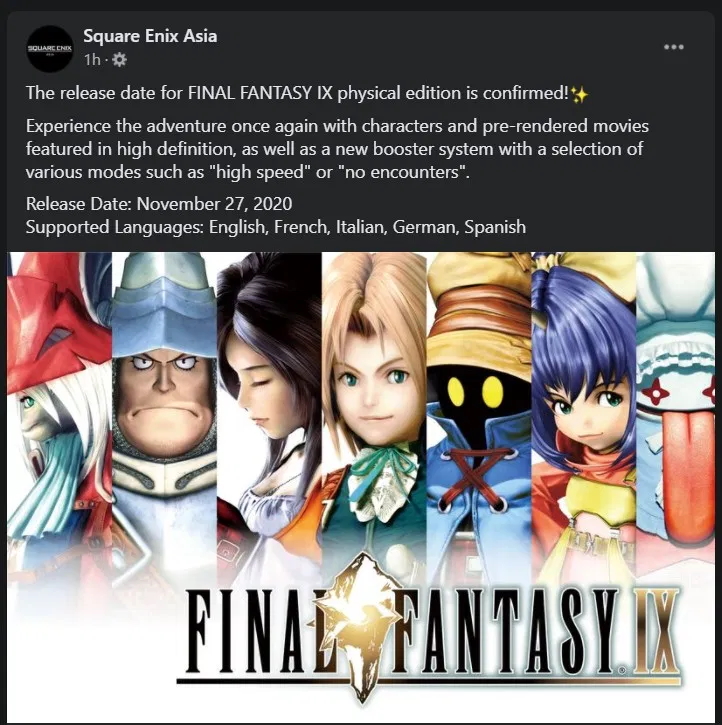 Final Fantasy IX Nintendo Switch Physical