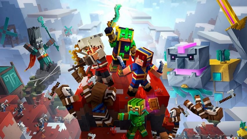 Fecha de lanzamiento del pase de temporada de Minecraft Dungeons Portada del DLC de Howling Peaks