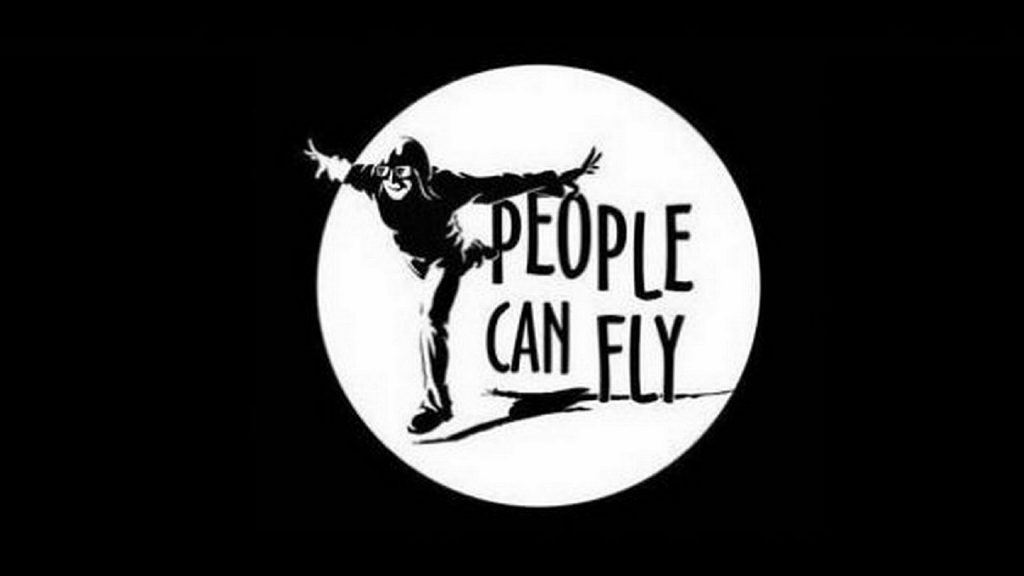 Logotips cilvēki var lidot