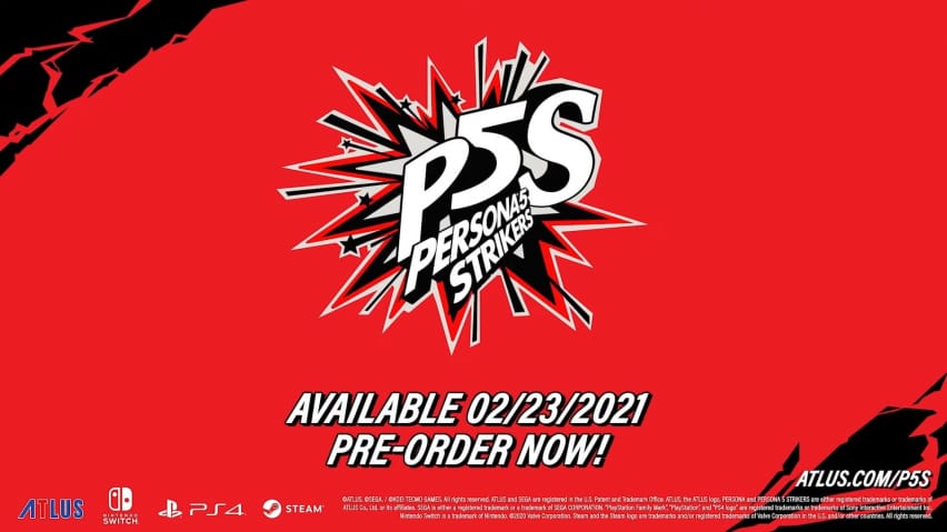Nutekėjęs vaizdas iš dabar ištrinto „Persona 5 Strikers“ anonso, kuriame rodoma išleidimo data