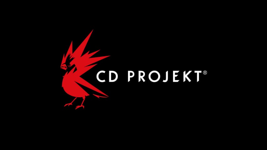Logo pou CD Projekt Red, konpayi ki dèyè Cyberpunk 2077.