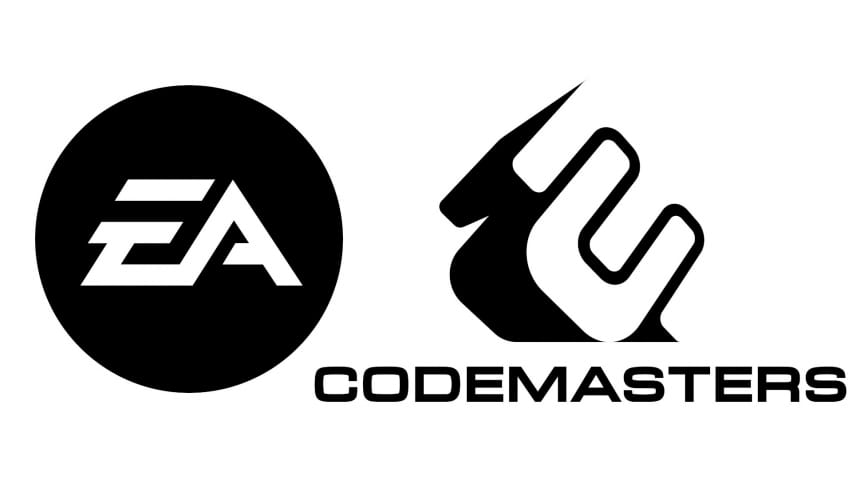 The logos for EA and Codemasters side-by-side