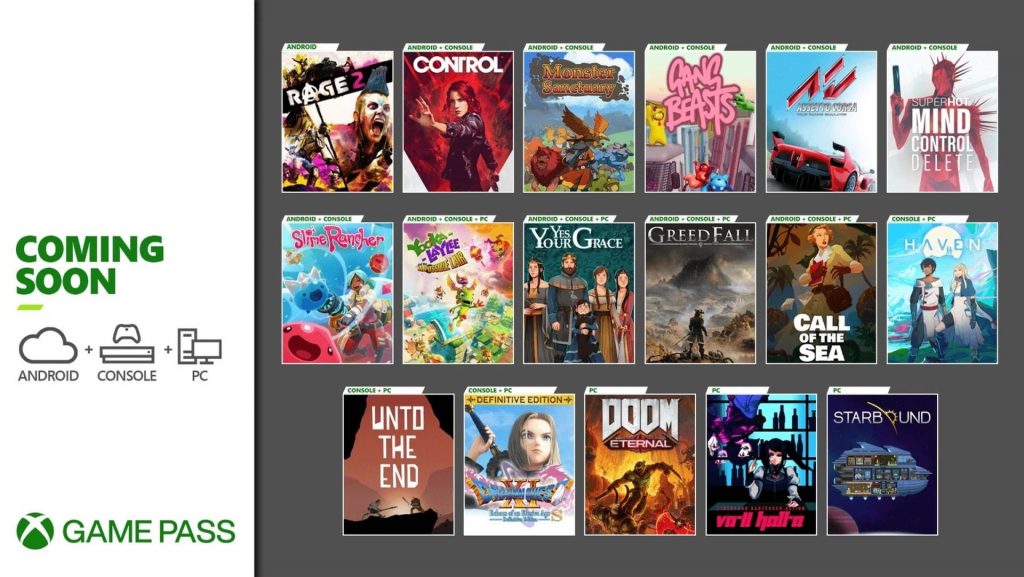 Xbox Game Pass decembrie 2020