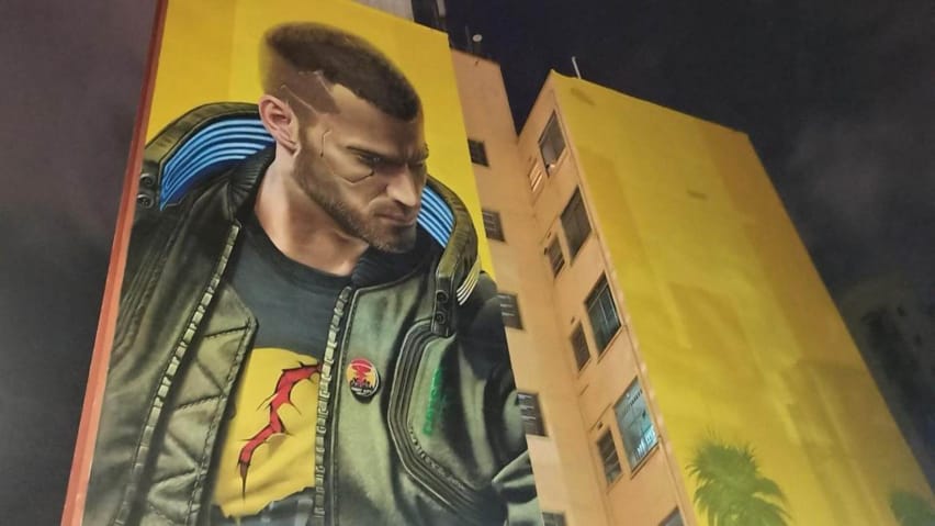 Il murale artistico di Cyberpunk 2077 realizzato a San Paolo