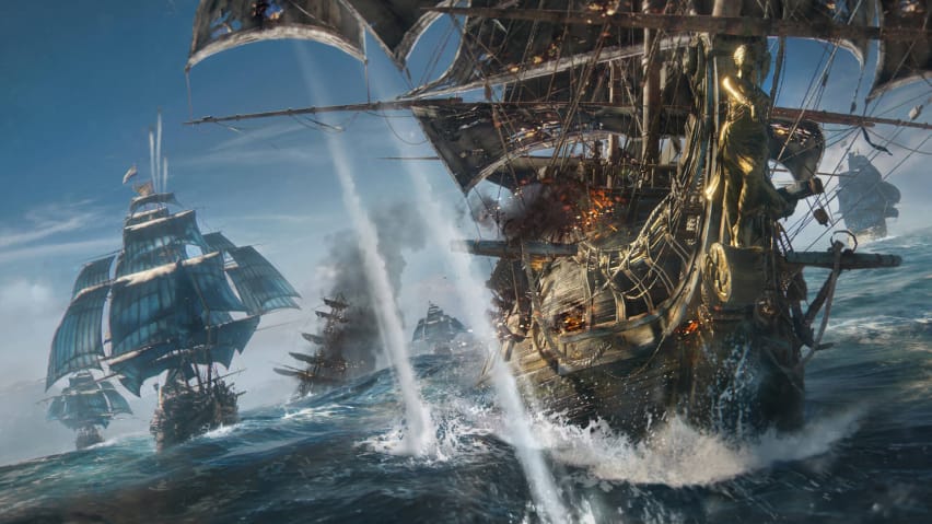Ubisoft Singapore'un şu anda üzerinde çalıştığı Skull and Bones'da bir gemi savaşı