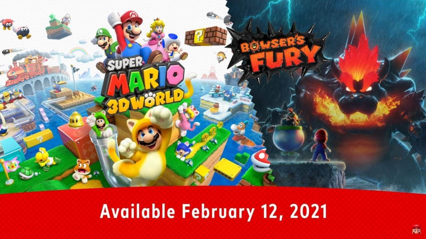 Bannerikuva peleille Super Mario 3D World ja Bowser's Fury