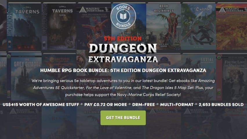 Bundle Pirtûka Humble RPG: 5th Edition Dungeon Extravaganza - Bundle
