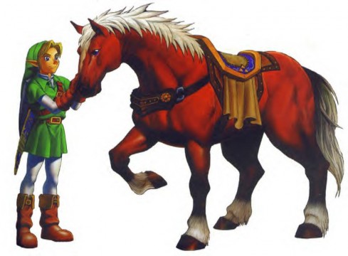 Epona e Link, artwork di The Legend of Zelda: Ocarina of Time