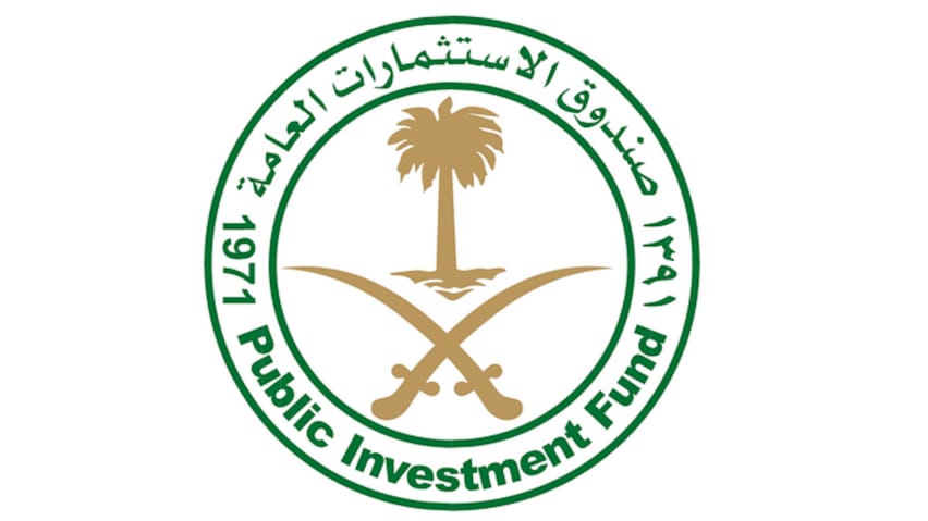 Ang logo para sa Saudi Public Investment Fund, na pag-aari ng prinsipe ng korona Mohammed bin Salman