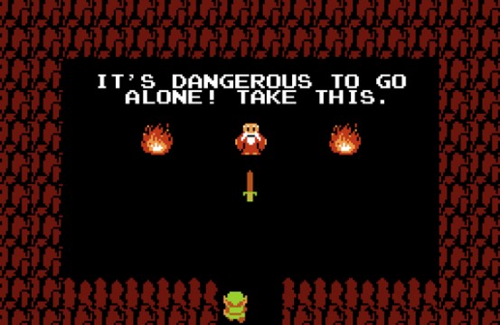 Arriskutsua da bakarrik joatea, hartu The Legend of Zelda pantaila hau NES 8 biteko dibertigarria