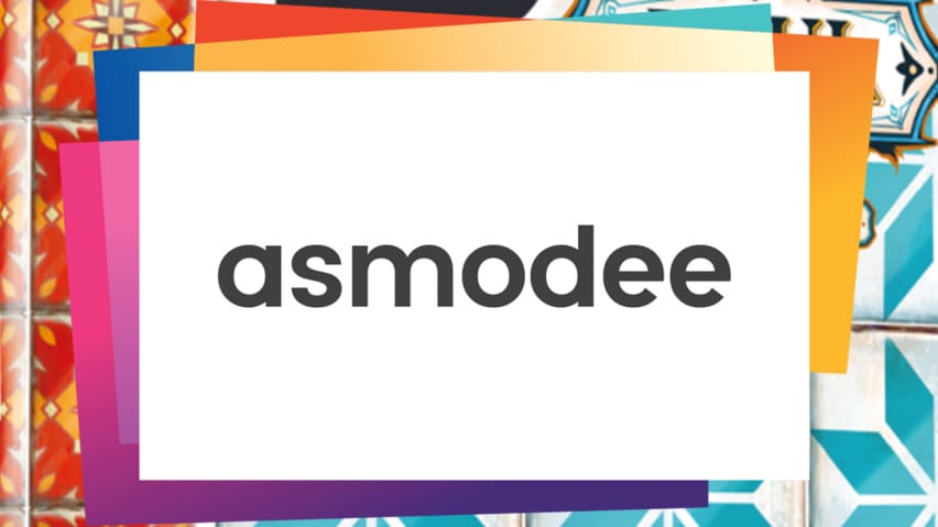 Λογότυπο Asmodee με φόντο Azul