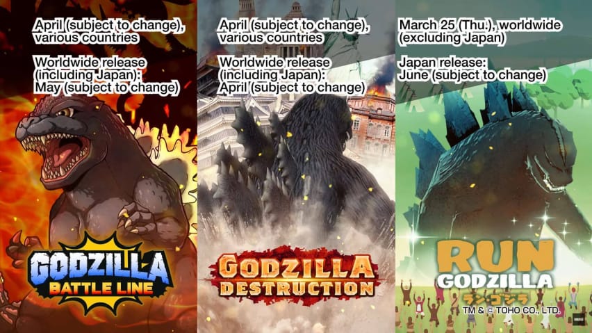 Tiga permainan mudah alih Godzilla baharu akan datang ke pantai Barat tidak lama lagi