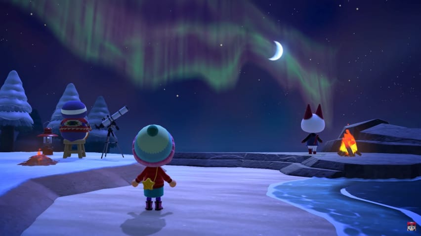 Animal Crossing: New Horizons의 북극광