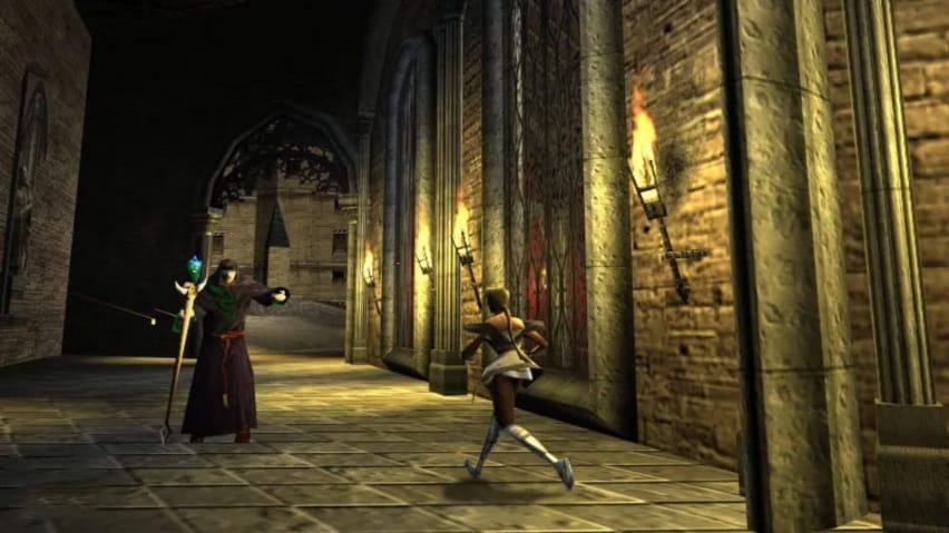 Слика од екранот од игра на Castlevania Resurrection.