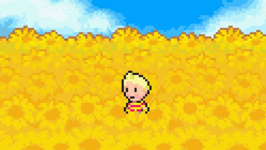 Lucas in the sunflower fields from Mother 3, which turns 15 today.