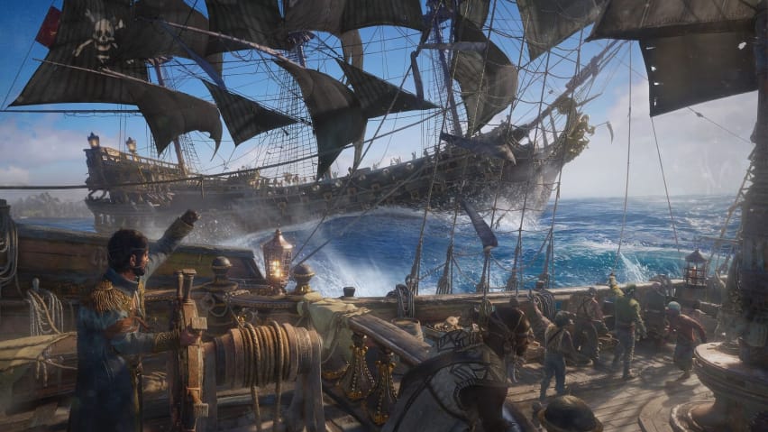 Two pirate ships battling in Ubisoft's pirate adventure Skull & Bones