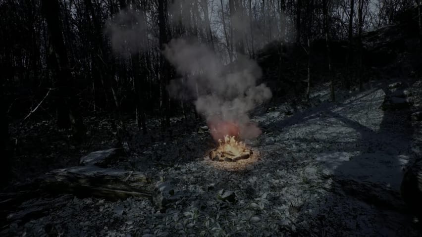 Изоставен лагерен огън