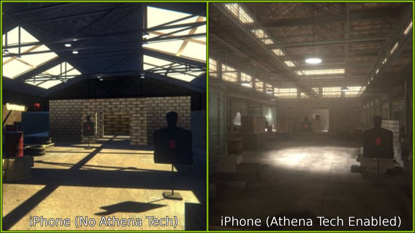 Athena Worlds Athena teknoloji iPhone konparezon kouvèti