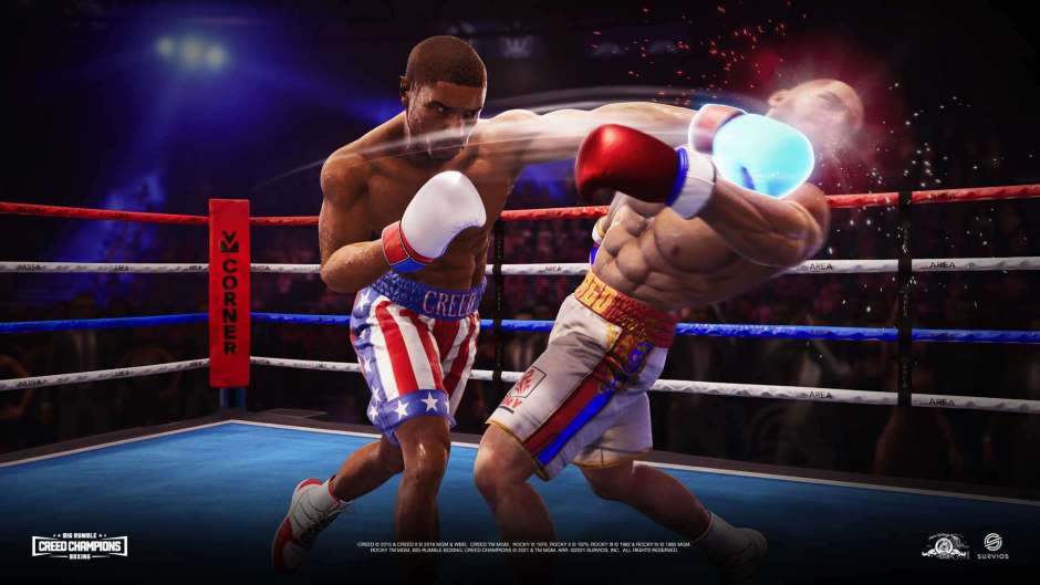 Captura de tela dos campeões do Big Rumble Boxing Creed