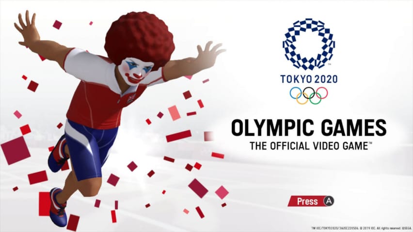 Het titelscherm voor de Olympische Spelen Tokyo 2020: officiële videogame