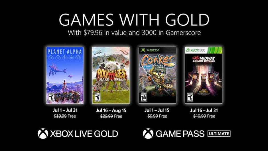 Gry Xbox Live ze złotem lipiec 2021
