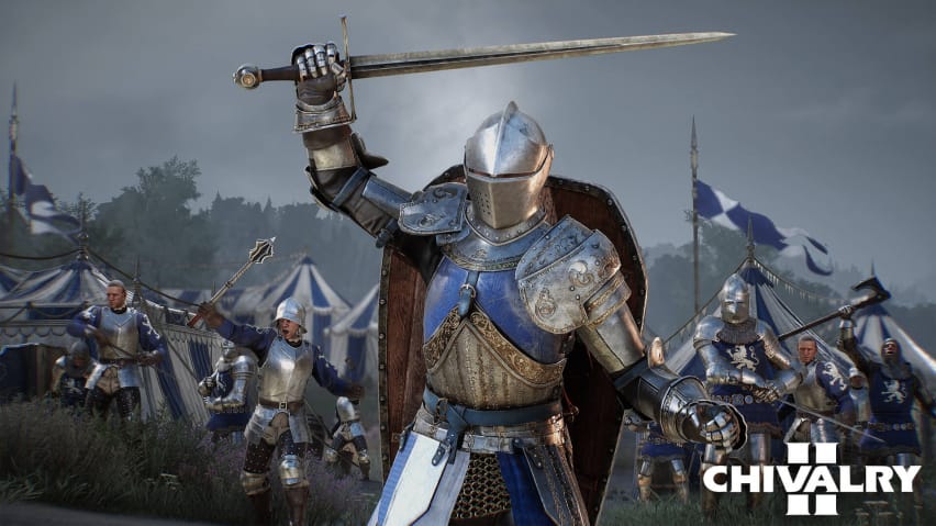 Bannerafbeelding voor Chivalry 2 met een gepantserde ridder te paard