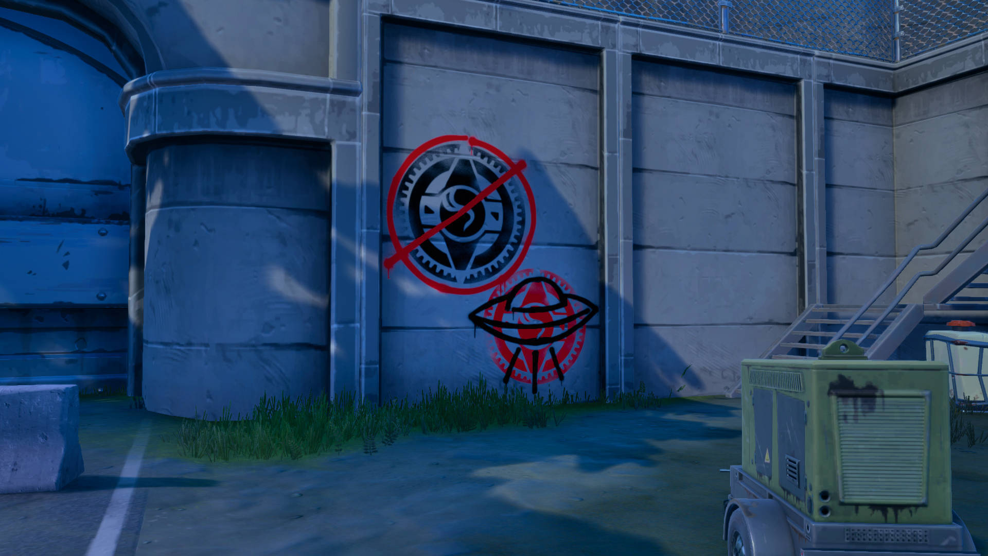 Nasaan ang mga pader na natatakpan ng graffiti sa Fortnite?