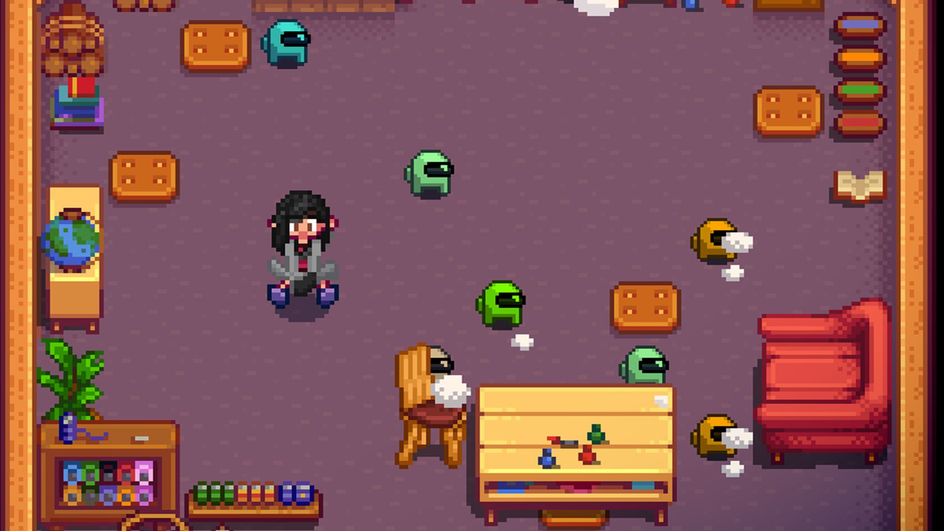 This Stardew Valley mod swaps out Junimos for Among Us crewmates