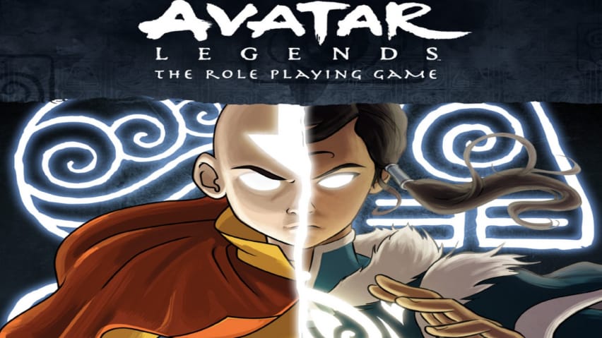 Copertă pentru Avatar Legends, cu Aang și Korra