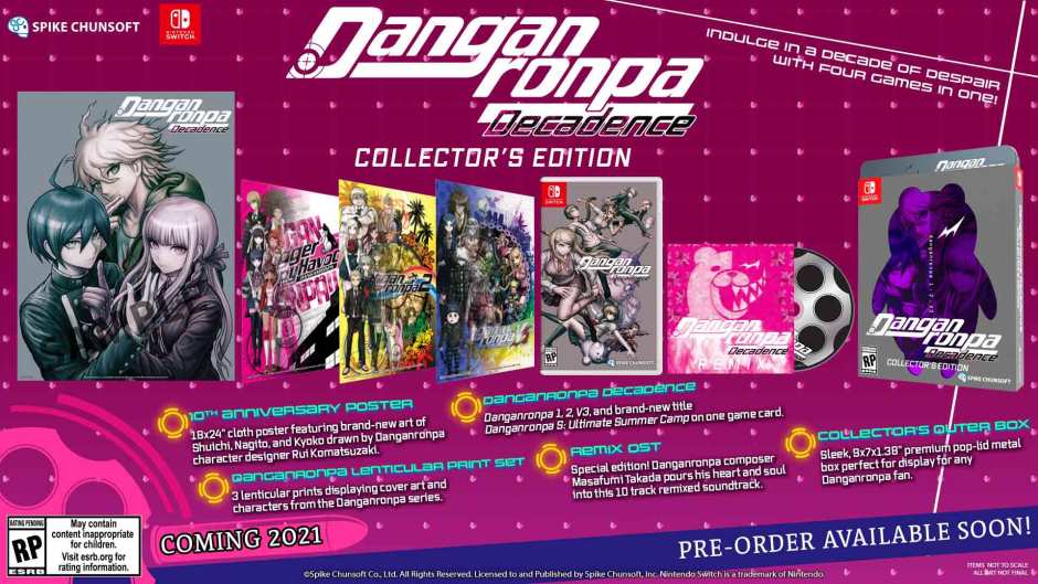 Danganronpa Decadence Collectors Edition Nintendo Hloov