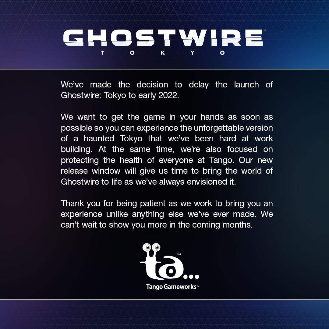 Ghostwire Tokyo Delayed