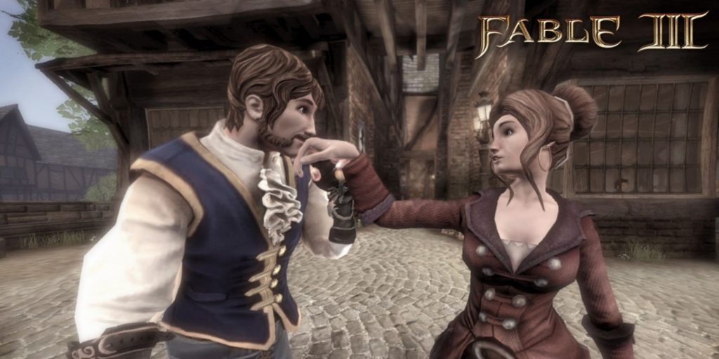 Fable Iii Promo Image Of A Man Kissing A Womans Hand