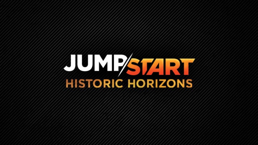 Ang teksto para sa Jumpstart: Historic Horizons sa isang itim na background