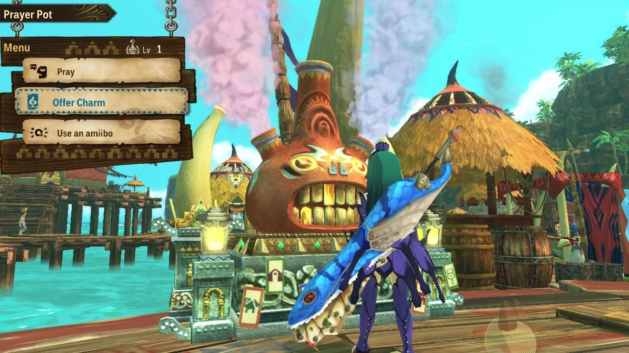 Monster Hunter Stories 2 Wings Of Ruin karakter, kasutades palvepotti