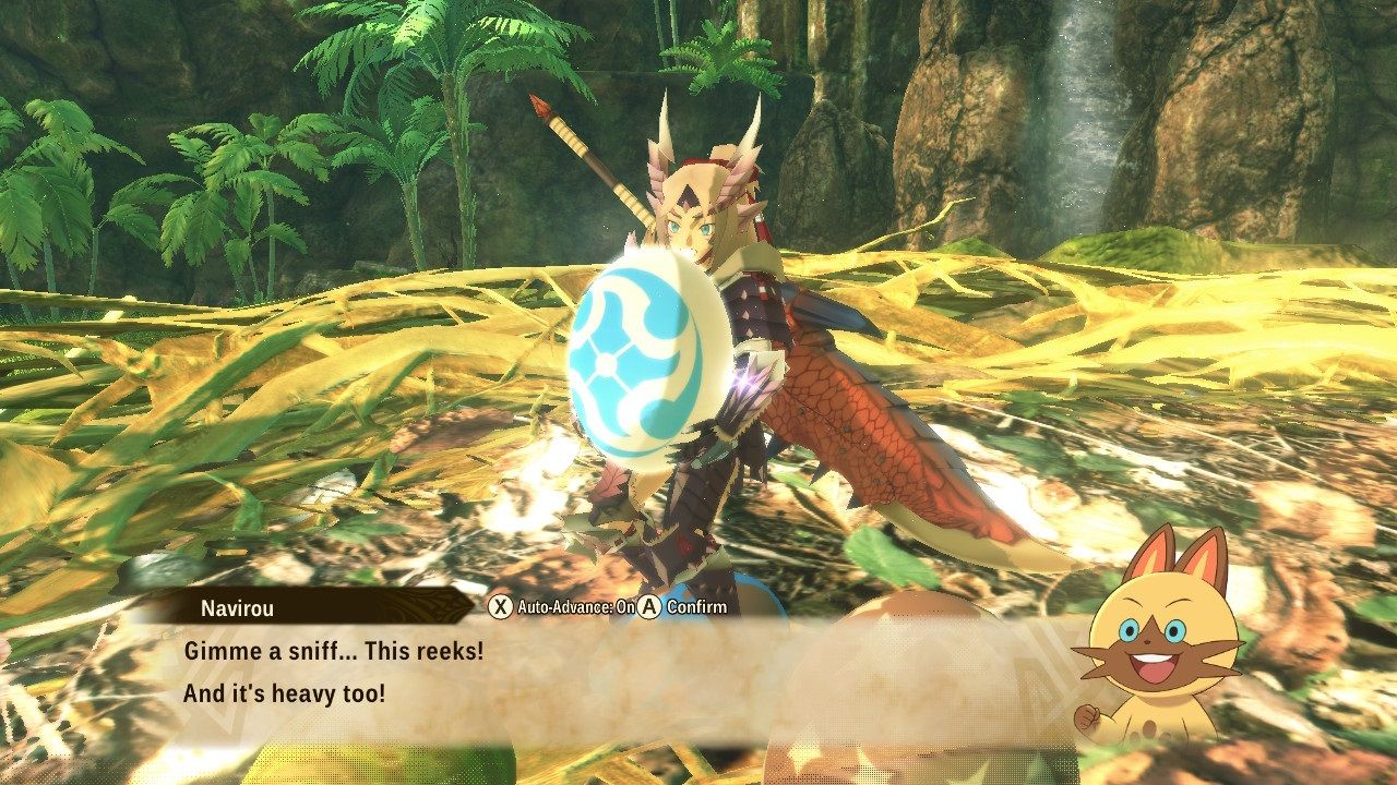 Monster Hunter Stories 2 Wings Of Ruin Pikcing Up A Palamute Egg