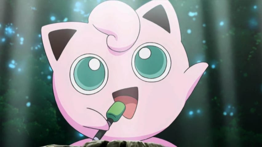 Jigglypuff, jeden z Pokémonov, ktorý sa objavuje v hudobnom videu ku skladbe Take It Home.