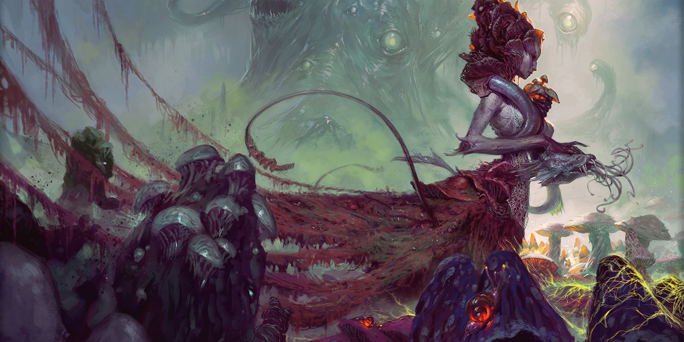 Dungeons & Dragons una figura druidica circondata da piante e funghi