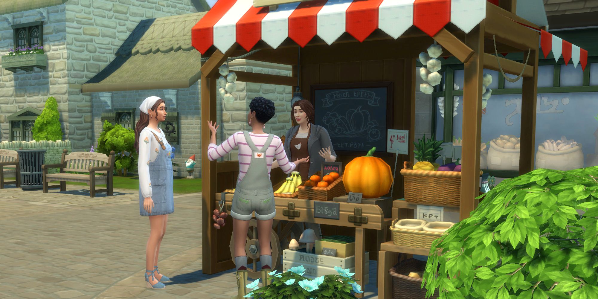 Sims 4 Cottage Grocery Stal Chatting