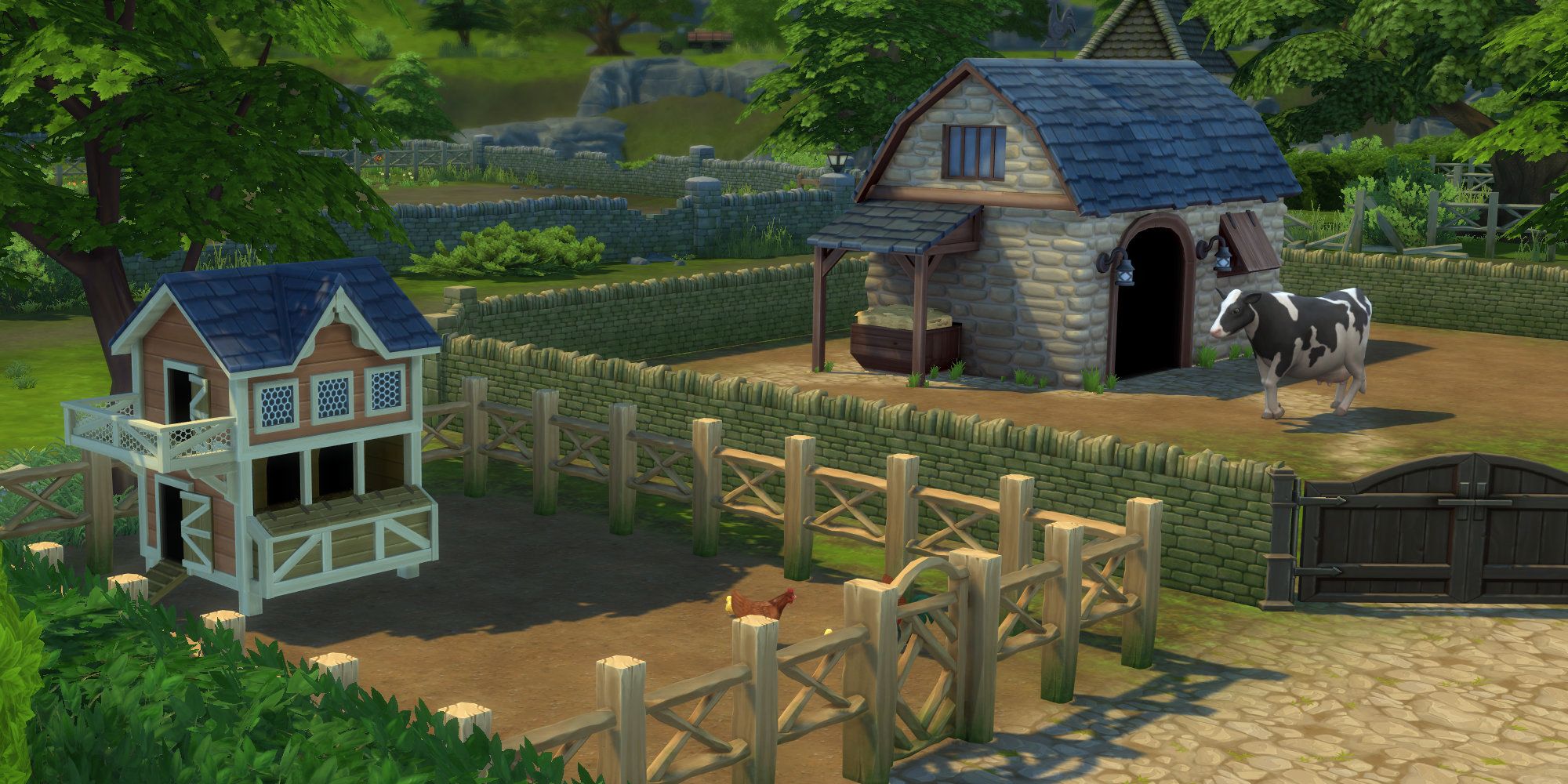 Sims 4 Cottage Living Kühe und Hühner