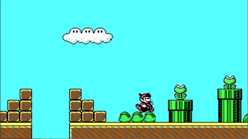 Ekrano kopija iš „Super Mario Bros 3“ kompiuterio prievado, kurią padarė „id Software“.