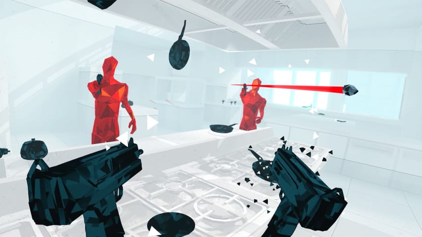 Spilleren kæmper mod fjender i Superhot VR